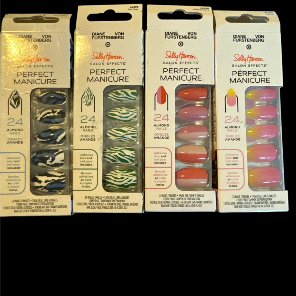 set of 4 diane von furstenberg press on nails
